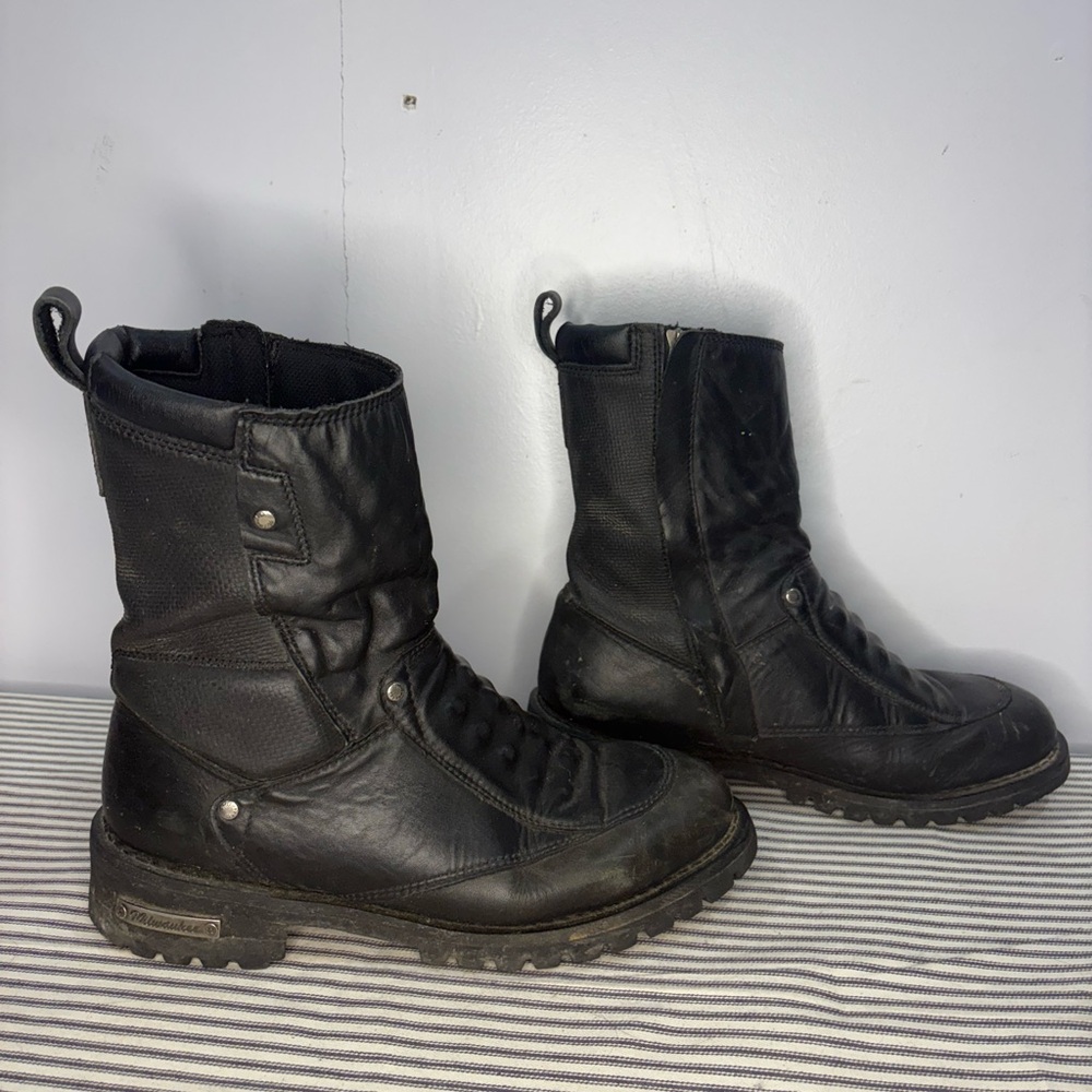 Men's Milwaukee Black Zip Up Leather Boots Size 11